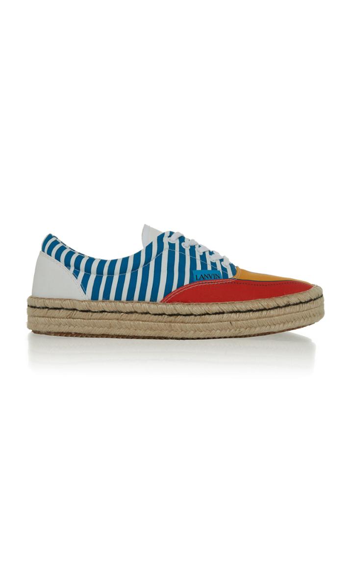 Lanvin Paneled Cotton-canvas Espadrille Sneakers