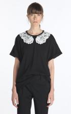 Moda Operandi N21 Oversized Lace And Chain-detailed Cotton-blend T-shirt