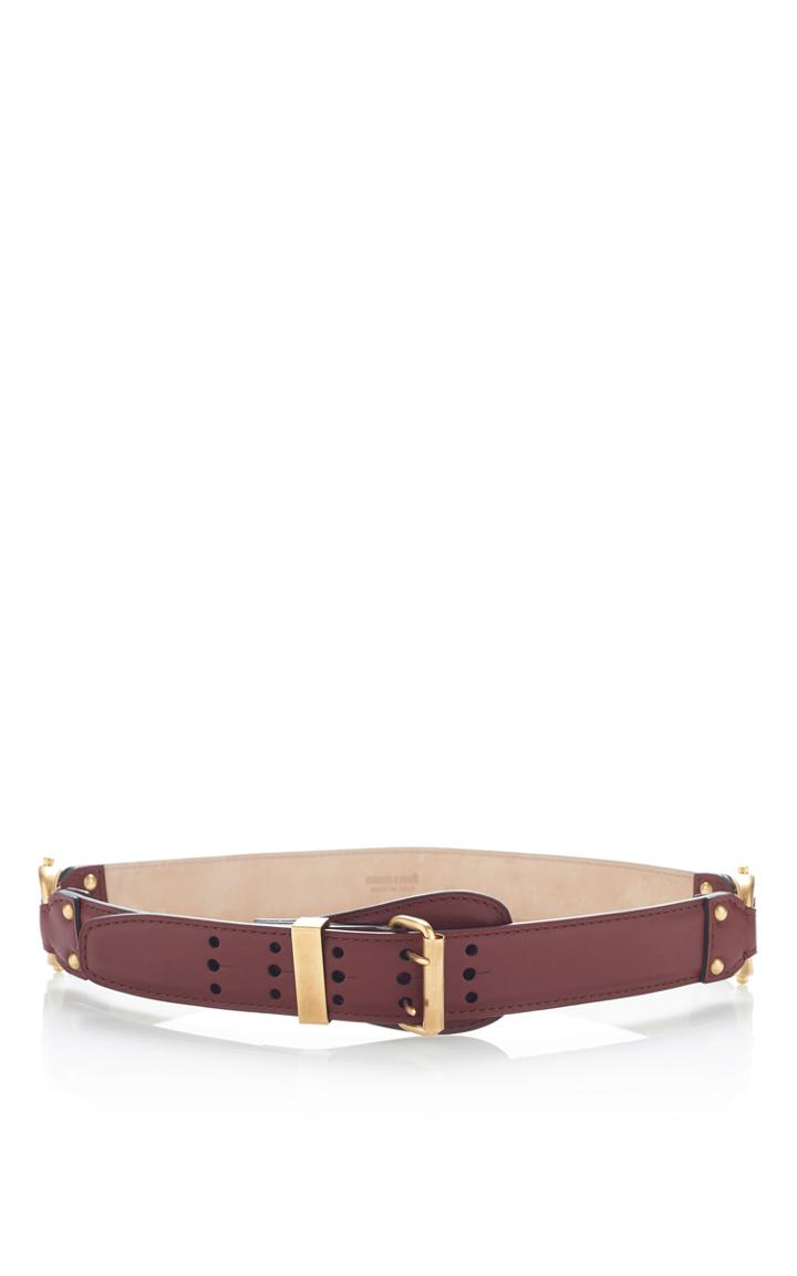 Roberto Cavalli Bordeaux Smooth Calfskin Hip Belt