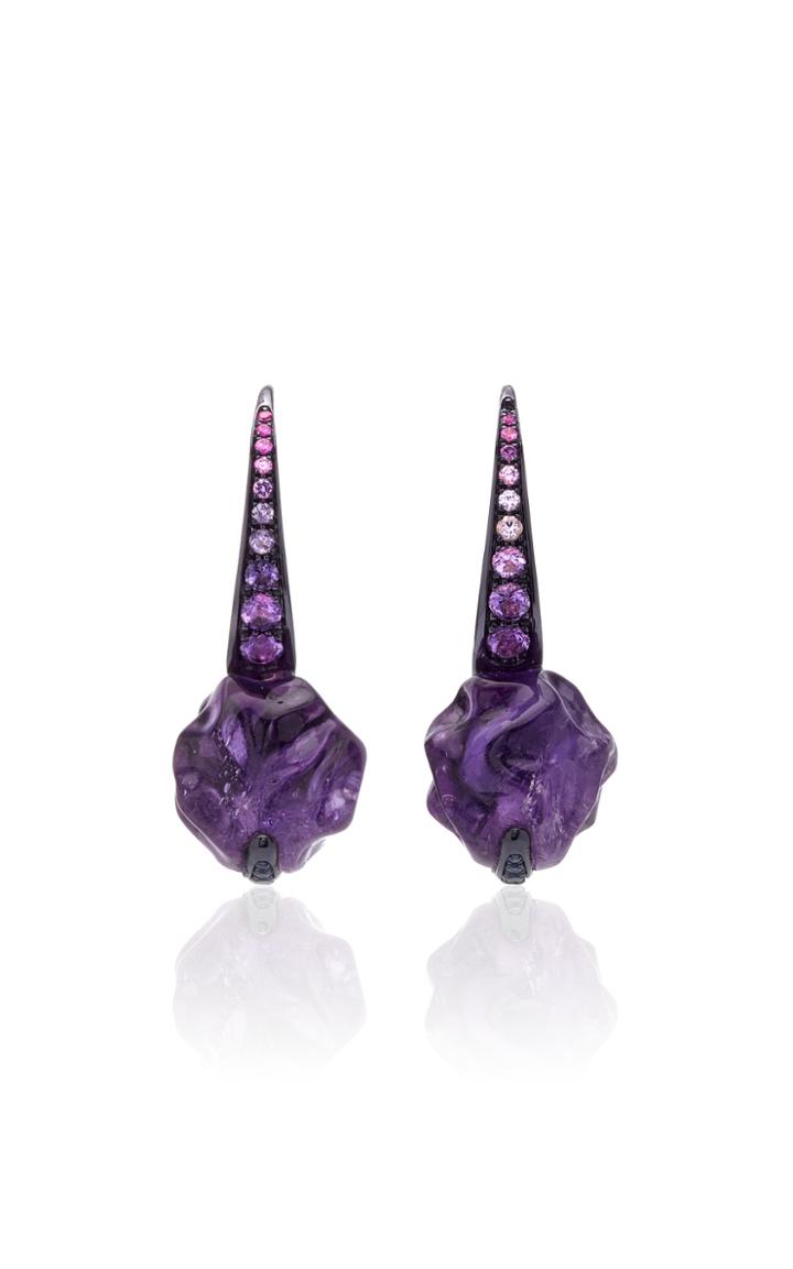 Moda Operandi Noor Fares 9k White Gold Cloud Drop Earrings