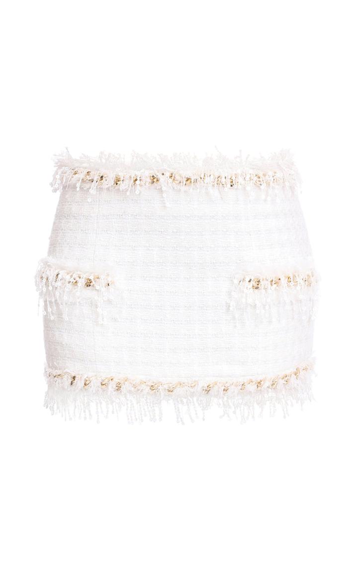 Balmain Sequined Tweed Mini Skirt