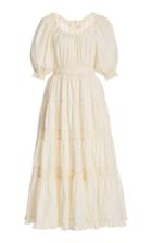 Ulla Johnson Colette Shirred Cotton Midi Dress