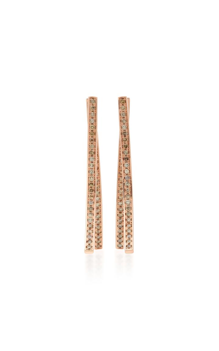 Bea Bongiasca Eight Long 9k Rose Gold Diamond Earrings