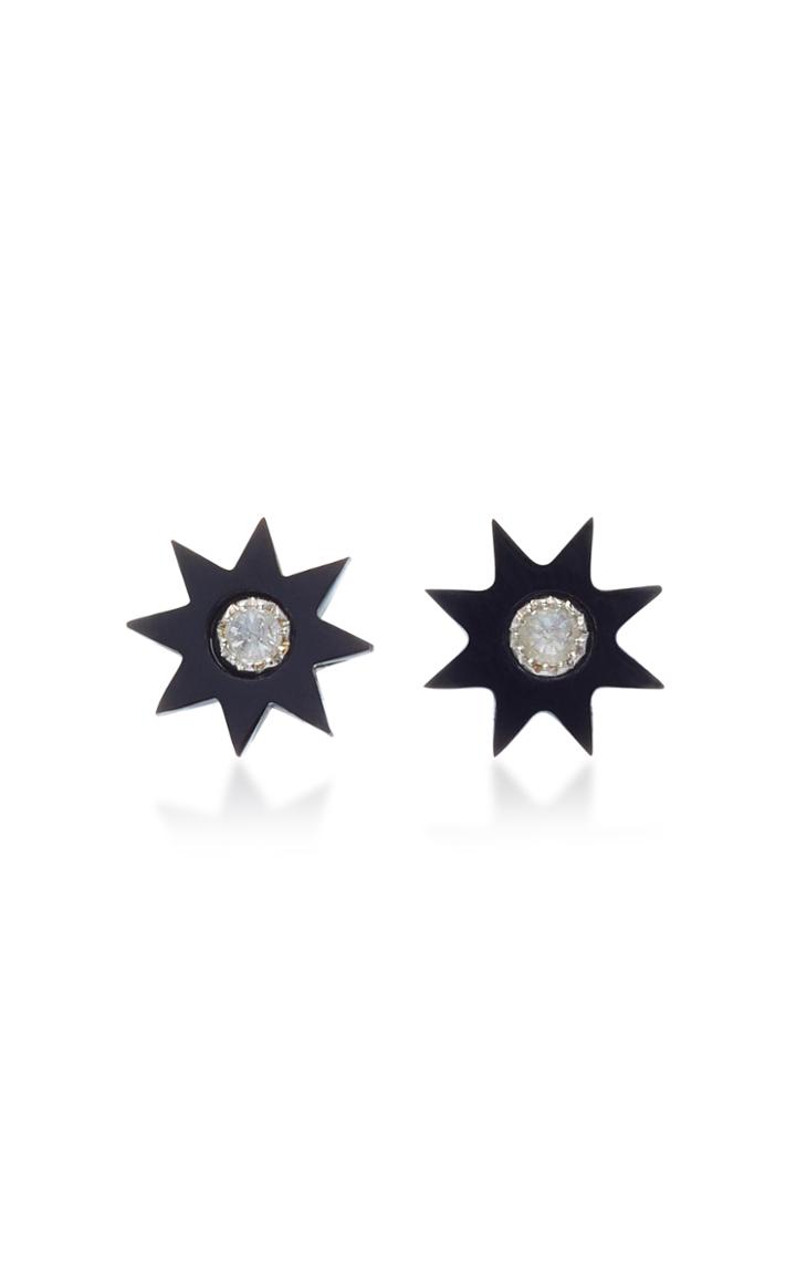 Colette Jewelry Black Starburst Stud Earrings
