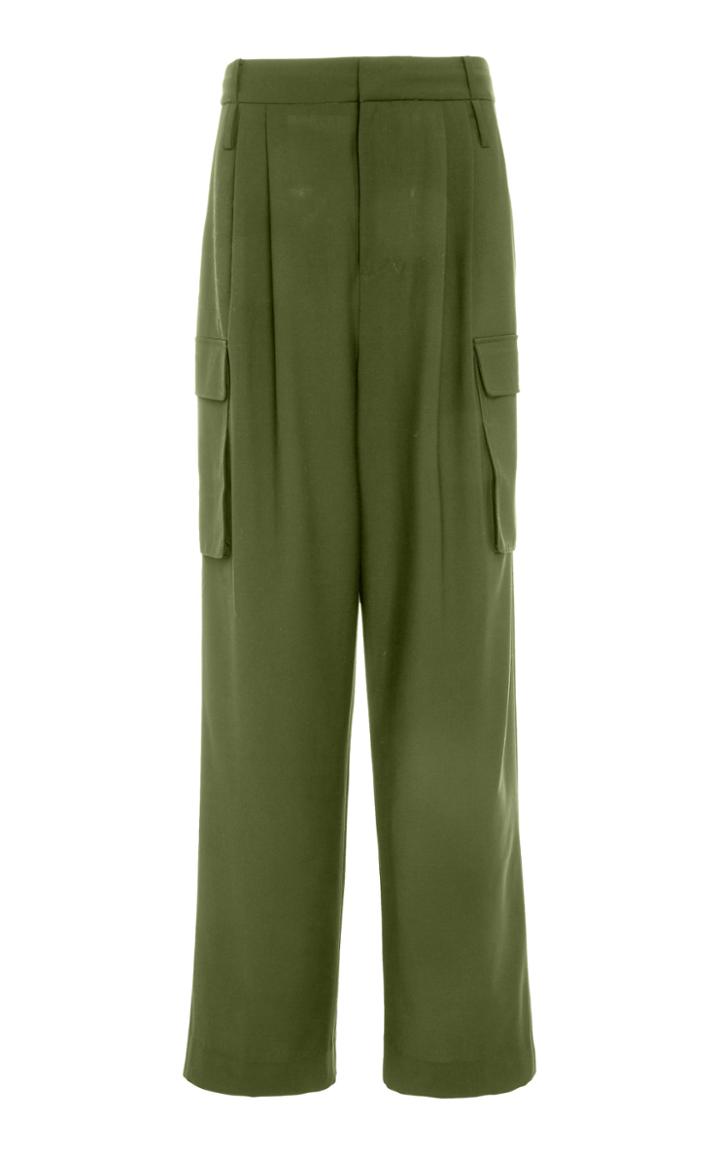 Tibi Tropical Wool-blend Pleated Cargo Pants