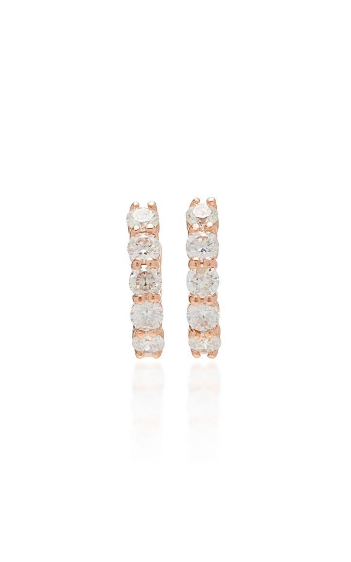 Carbon & Hyde Sparkler 18k Rose Gold And Diamond Hoop Earrings