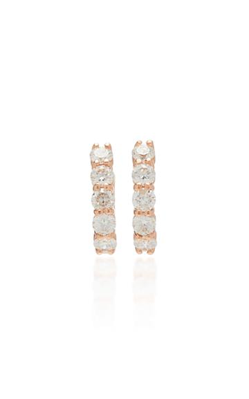 Carbon & Hyde Sparkler 18k Rose Gold And Diamond Hoop Earrings