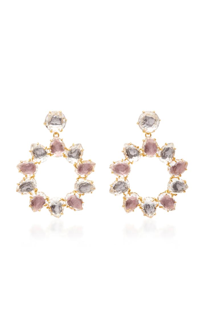 Larkspur & Hawk Caterina Pinwheel Gold And Quartz Earring