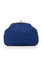 Marina Moscone Oversized Chevron Canvas Coin Purse