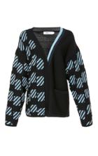 Ph5 Black Cardigan With Loose Stripes