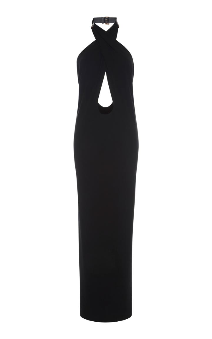 Alberta Ferretti Organzine Halter Maxi Dress
