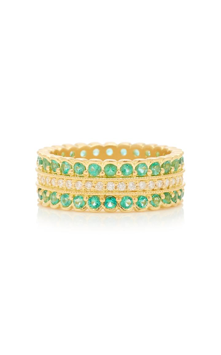 Jamie Wolf 18k Yellow Gold Diamond And Emerald Ring