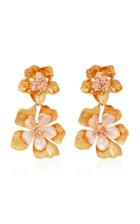 Oscar De La Renta Bold Gold-tone Flower Drop Earrings