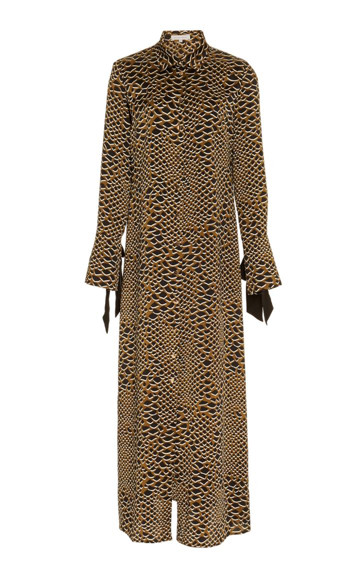 Olivia Von Halle Hero Animal-print Silk-satin Maxi Dress