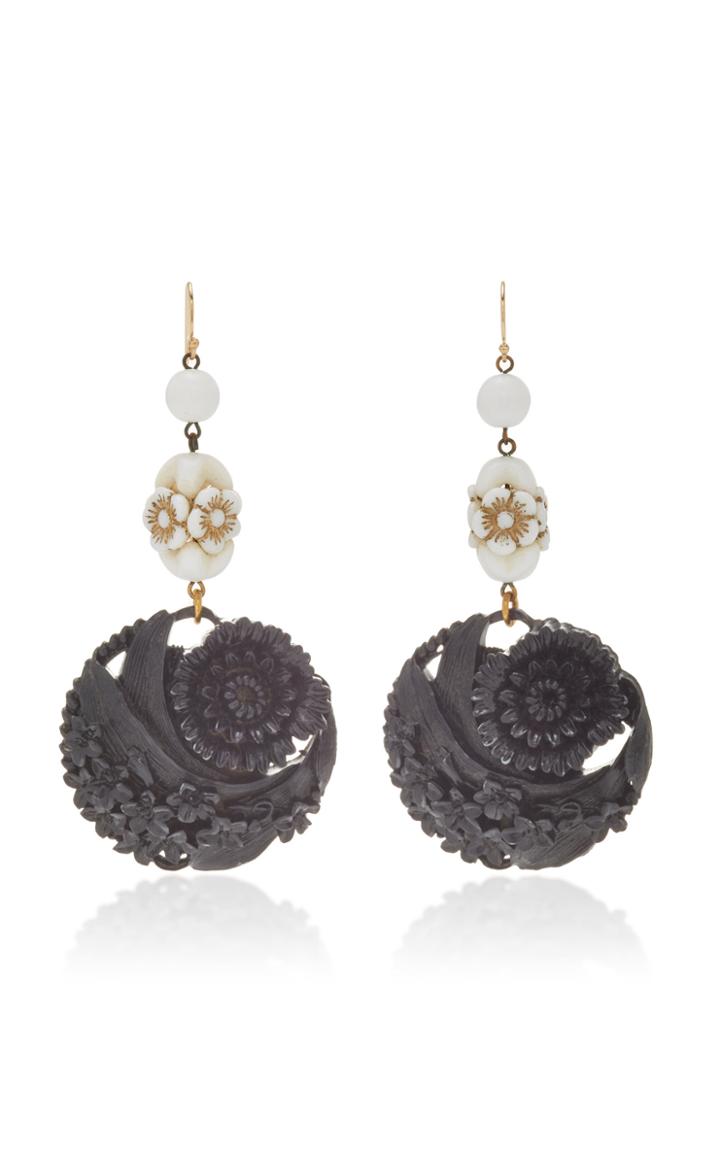 Lulu Frost One-of-a-kind Gold Lustre Floral Bead Earring