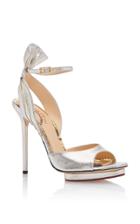 Charlotte Olympia Silver Ankle Strap Sandals