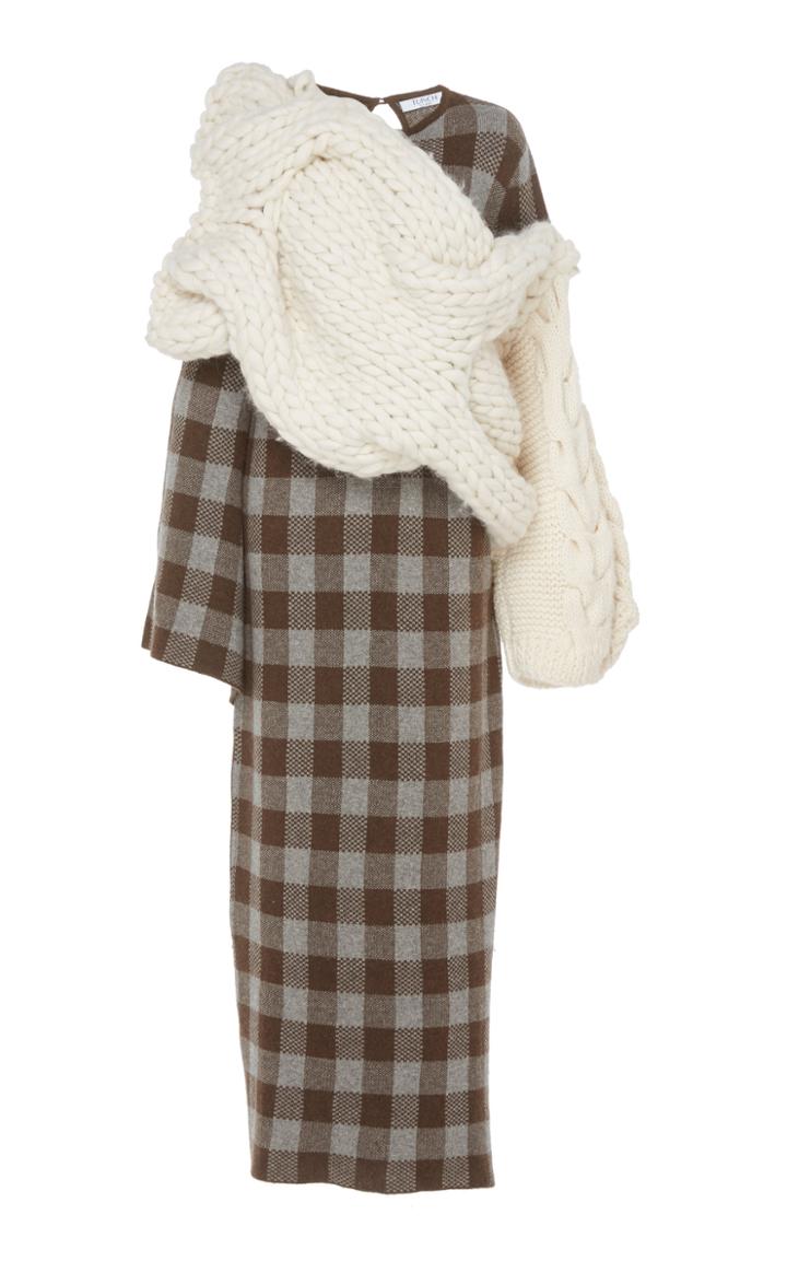 Tuinch Cashmere Check Maxi Dress