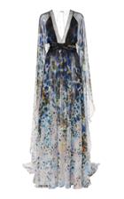Zuhair Murad Appaloosa Cape-effect Organza Gown