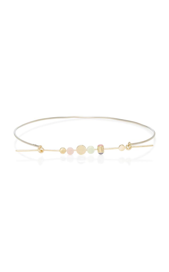 Pili Restrepo Suno 10k Yellow And White Gold Lemon Chrysoprase And Pink Opal Choker