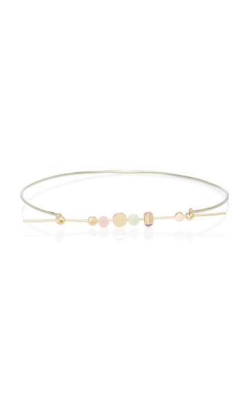 Pili Restrepo Suno 10k Yellow And White Gold Lemon Chrysoprase And Pink Opal Choker