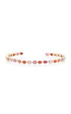 She Bee 14k Gold Coral Ruby And Sapphire Bangle