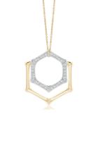 Natori Indochine Hexagonal Bamboo 14k Gold Diamond Pendant Duo