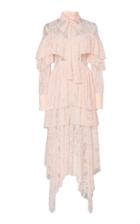 Matriel Blush Lace Layered Dress With Buttoned Back