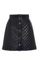 Adam Lippes Quilted Leather A-line Mini Skirt