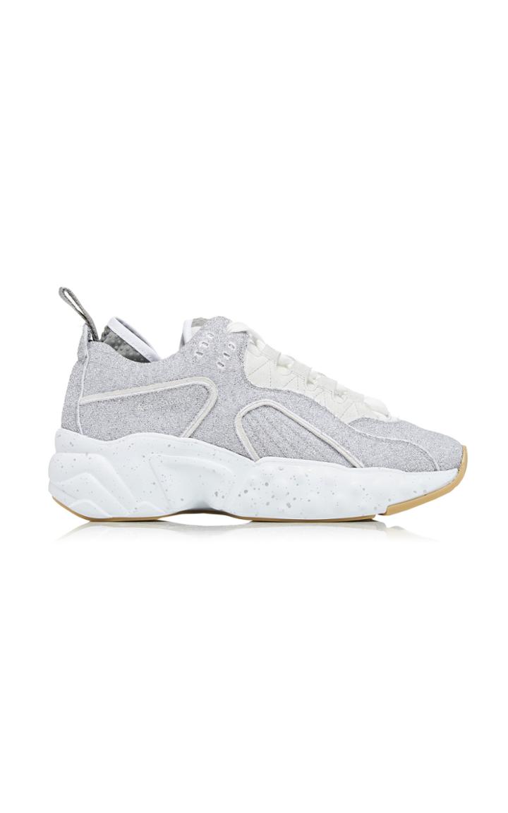 Acne Studios Manhattan Lurex, Suede And Mesh Sneakers