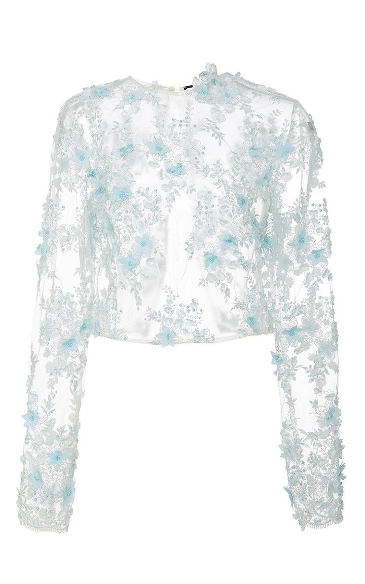 Lana Mueller Delphine Embellished Floral Top
