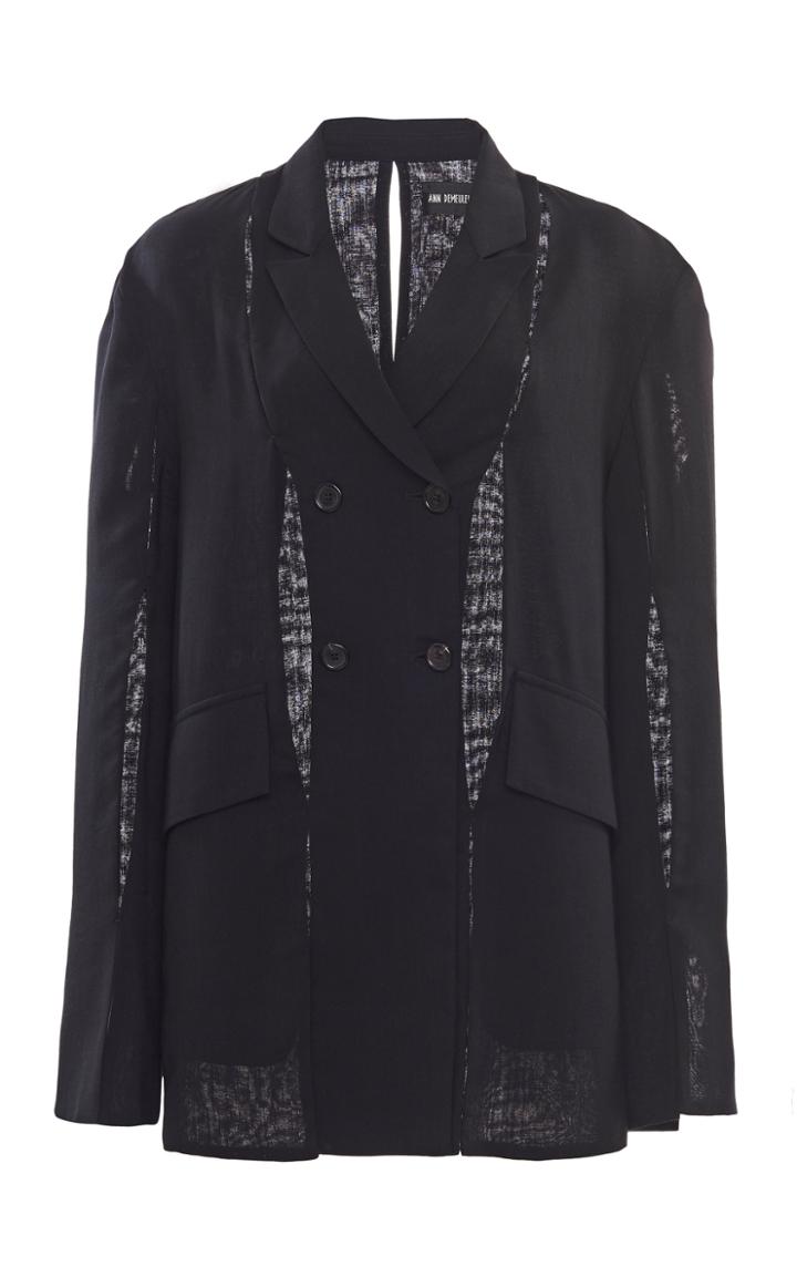 Moda Operandi Ann Demeulemeester Double-breasted Draped Jacket Size: 38