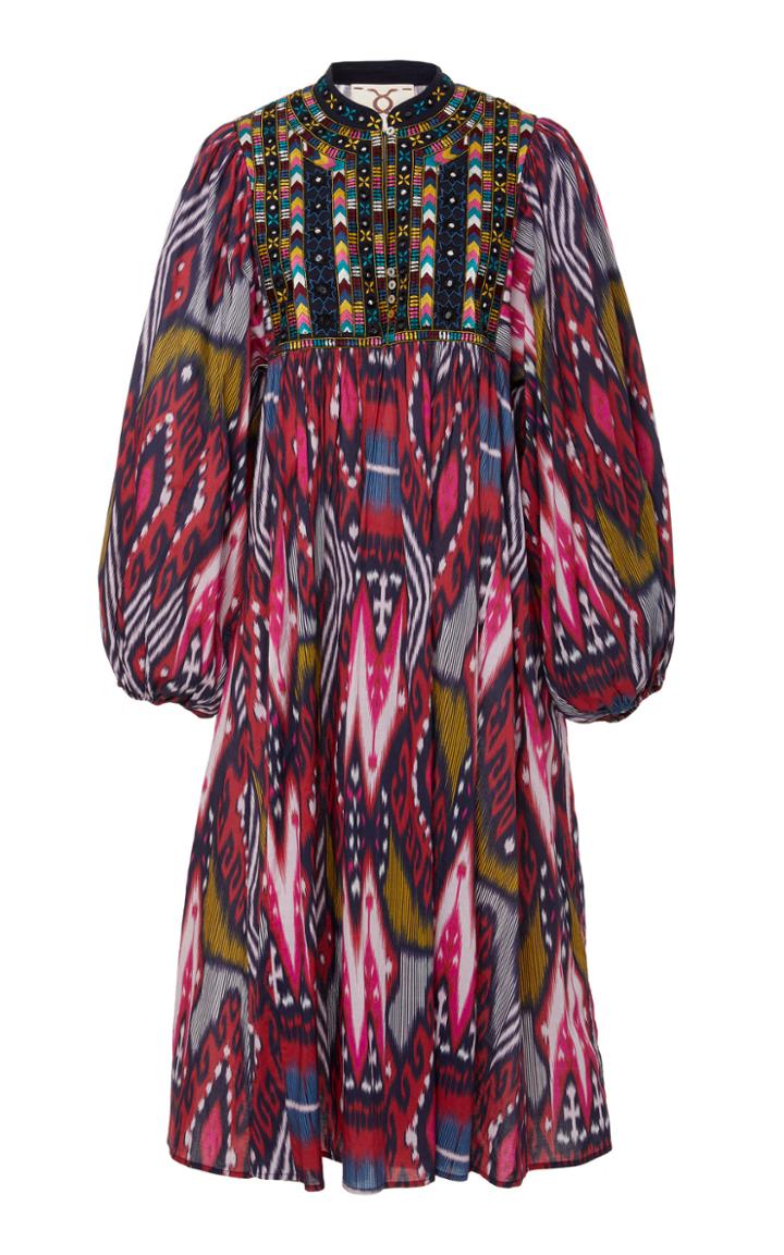 Figue Nora Printed Cotton Knee-length Dress