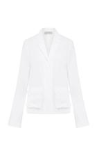 Lee Mathews Dwight Ruched Pocket Cotton Poplin Blazer