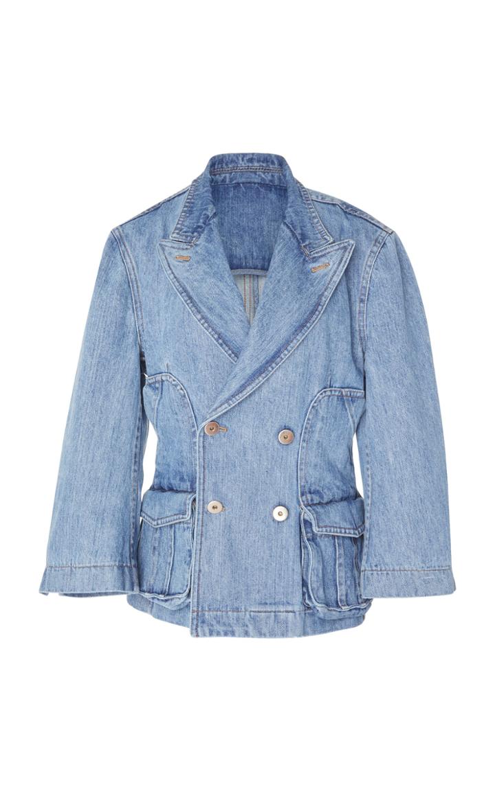 Matthew Adams Dolan Double-breasted Denim Blazer
