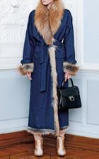 Alena Akhmadullina Denim And Fur Coat