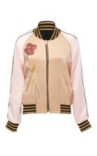Cynthia Rowley Silk Charmeuse Reversible Bomber