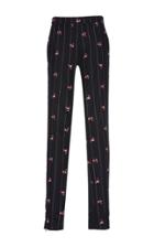 Giuseppe Di Morabito Floral Embroidered Pinstripe Skinny Trousers