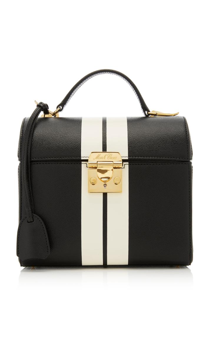 Mark Cross Sara Stripe Caviar Top Handle Bag
