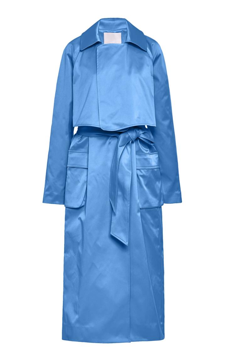 Moda Operandi Tibi Duchesse Tech Satin Soft Snap Trench Size: Xxs