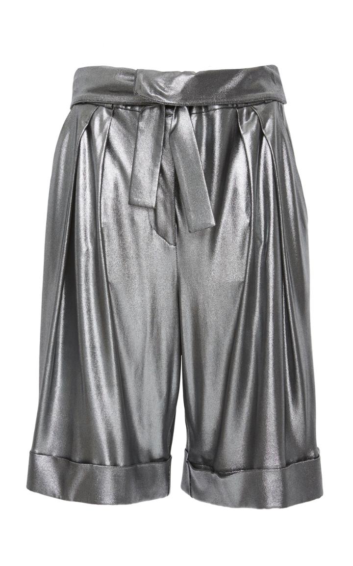 Balmain High-waisted Lam Shorts