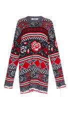Msgm Knitted Rose Jacquard Sweater