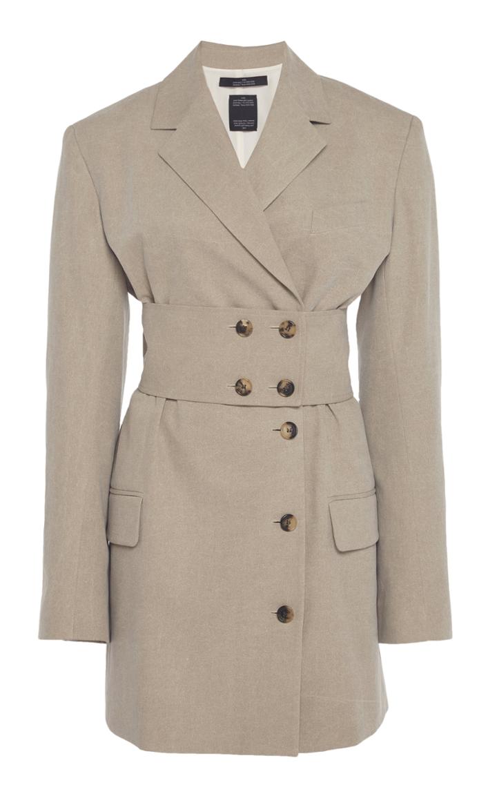 Rokh Belted Long Cady Blazer Dress