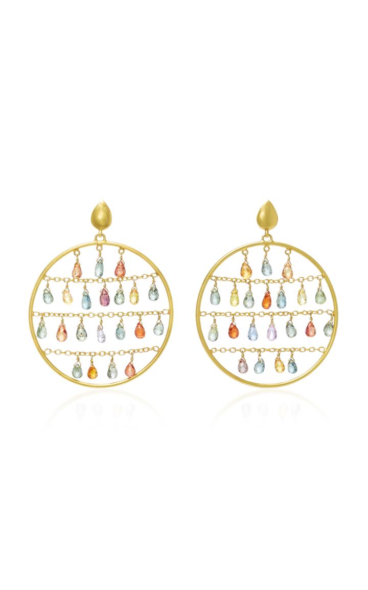Sanjay Kasliwal 18k Gold Sapphire Earrings