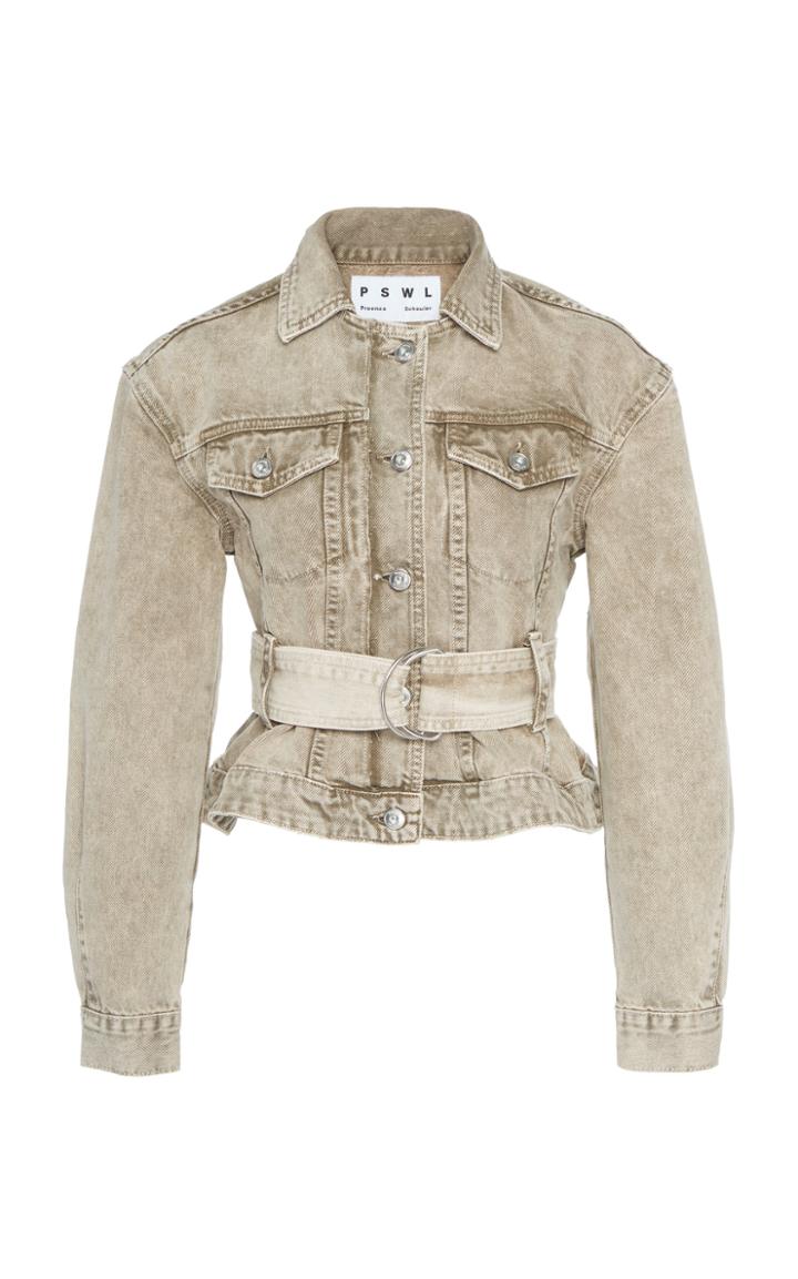 Proenza Schouler Pswl Belted Denim Jacket Size: Xs