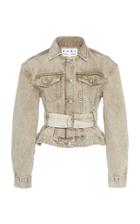 Proenza Schouler Pswl Belted Denim Jacket Size: Xs