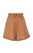 Miguelina Sienna Striped Linen Mini Shorts