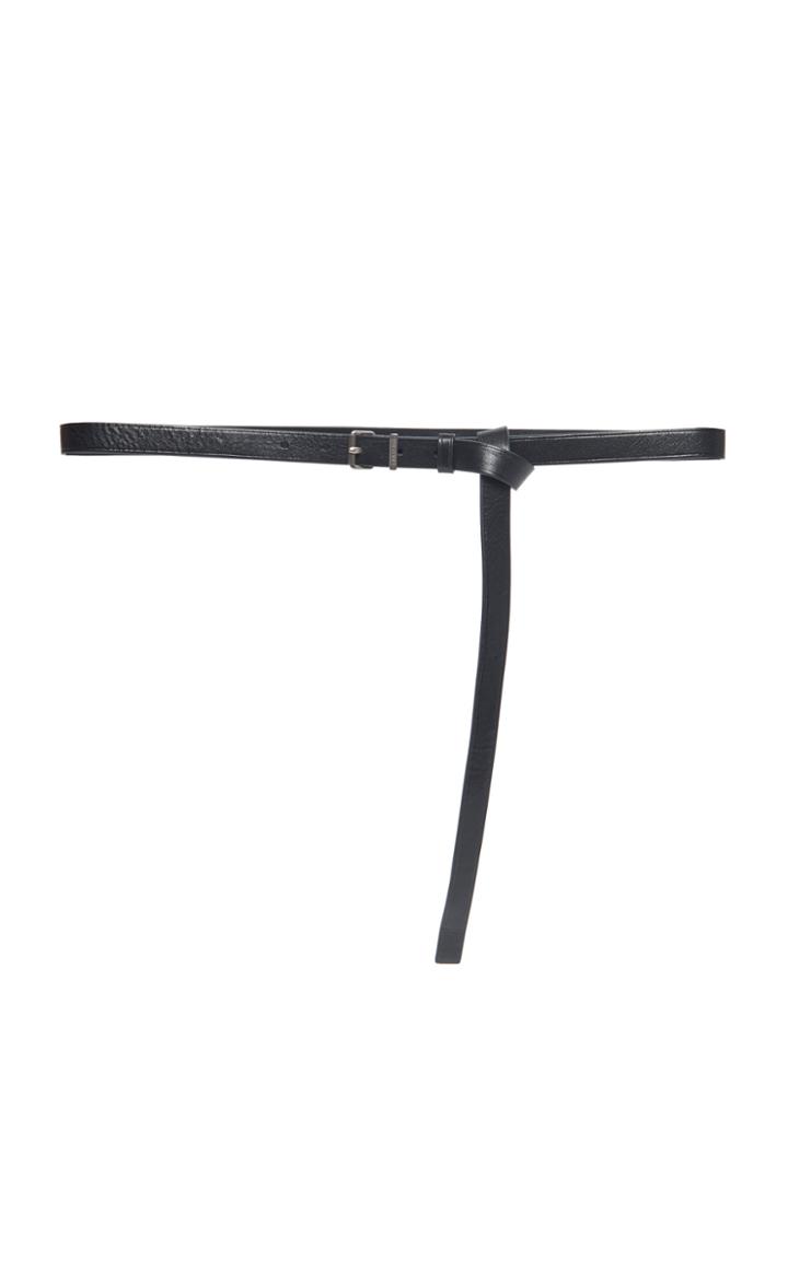 Givenchy Skinny Roll-buckle Leather Belt