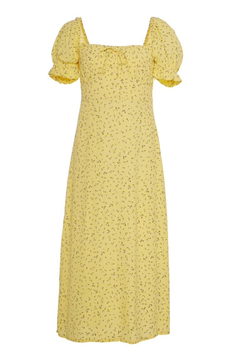 Faithfull The Brand Evelyn Floral-print Crepe Midi Dress Size: Xs