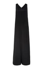 Adam Lippes Knot Back Slouchy Satin Jumpsuit