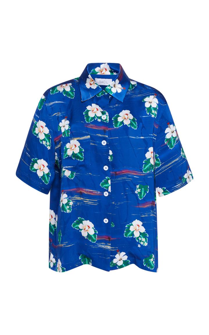 Racil Tony Printed Satin-blend Shirt